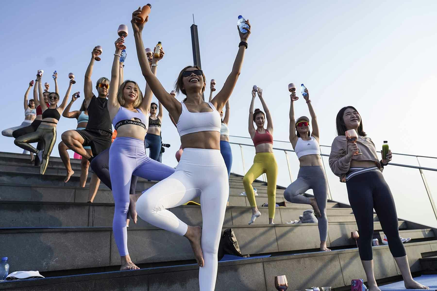 Wine Yoga class