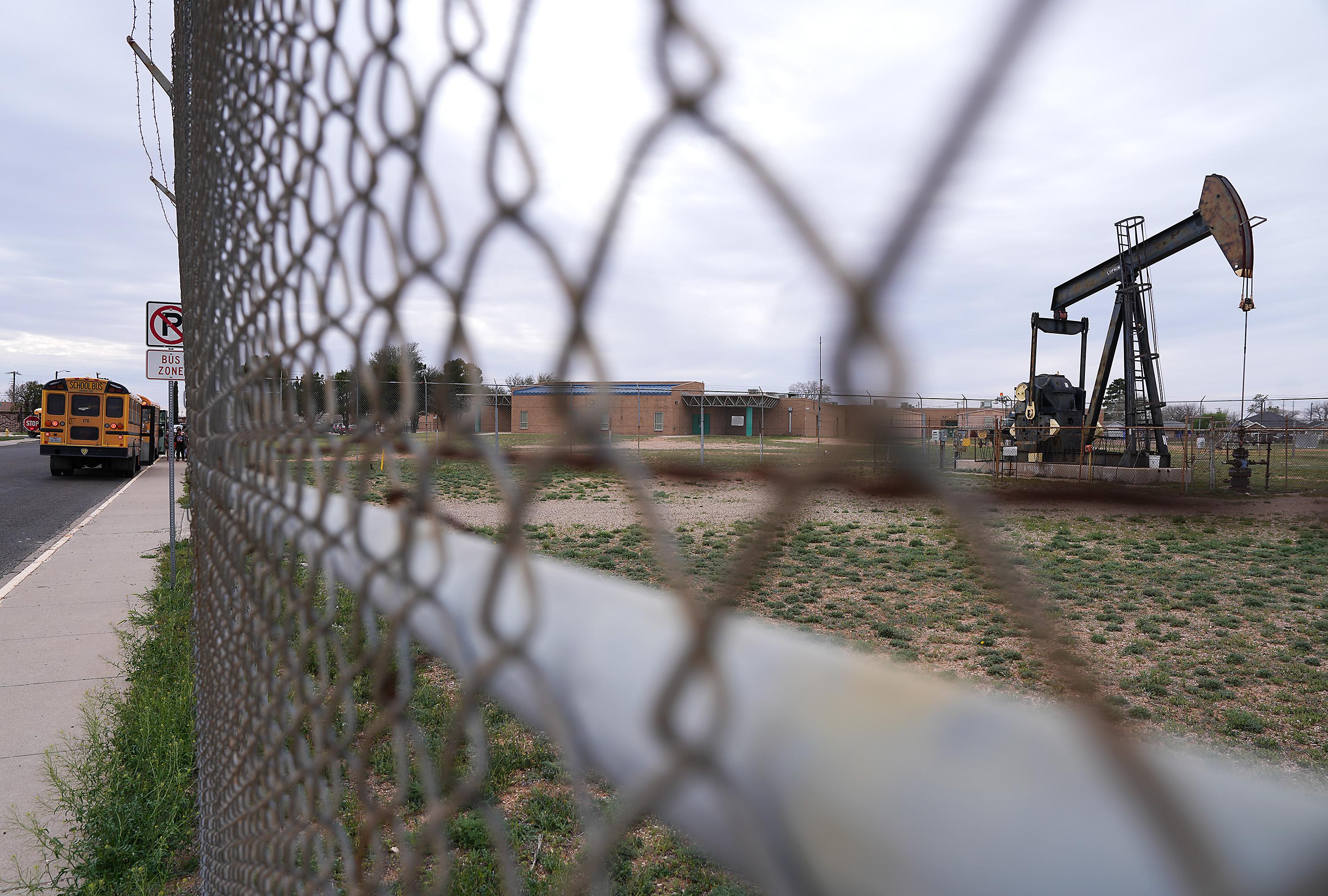 Pump jack near Noel Elementary School